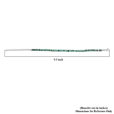 D'Joy Royston Turquoise 20.00 ctw Beaded Bracelet in Rhodium Over Sterling Silver (7.25-9.25In)