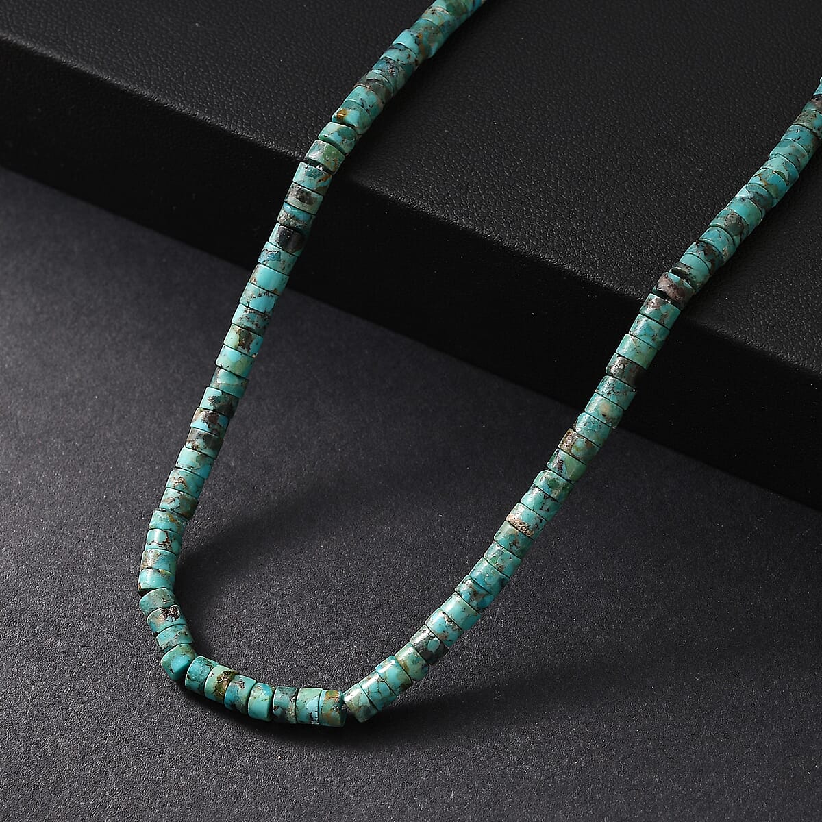 D'Joy Royston Turquoise 58.00 ctw Necklace in Rhodium Over Sterling Silver 18-20 Inches image number 1