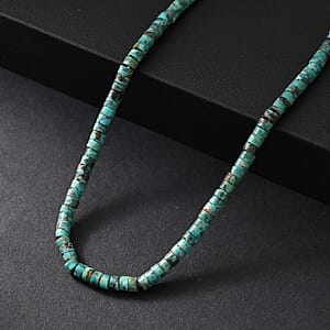 D'Joy Royston Turquoise Necklace in Rhodium Over Sterling Silver 58.00 ctw (18-20 Inches)