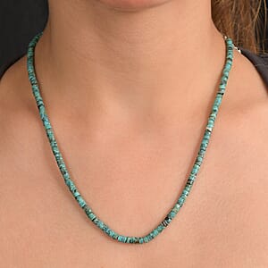 D'Joy Royston Turquoise Necklace in Rhodium Over Sterling Silver 58.00 ctw (18-20 Inches)