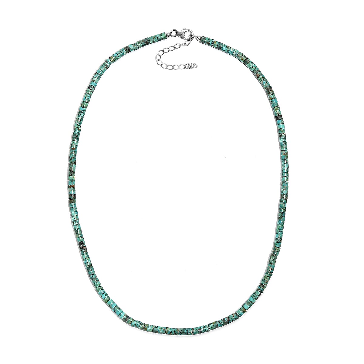 D'Joy Royston Turquoise 58.00 ctw Necklace in Rhodium Over Sterling Silver 18-20 Inches image number 3