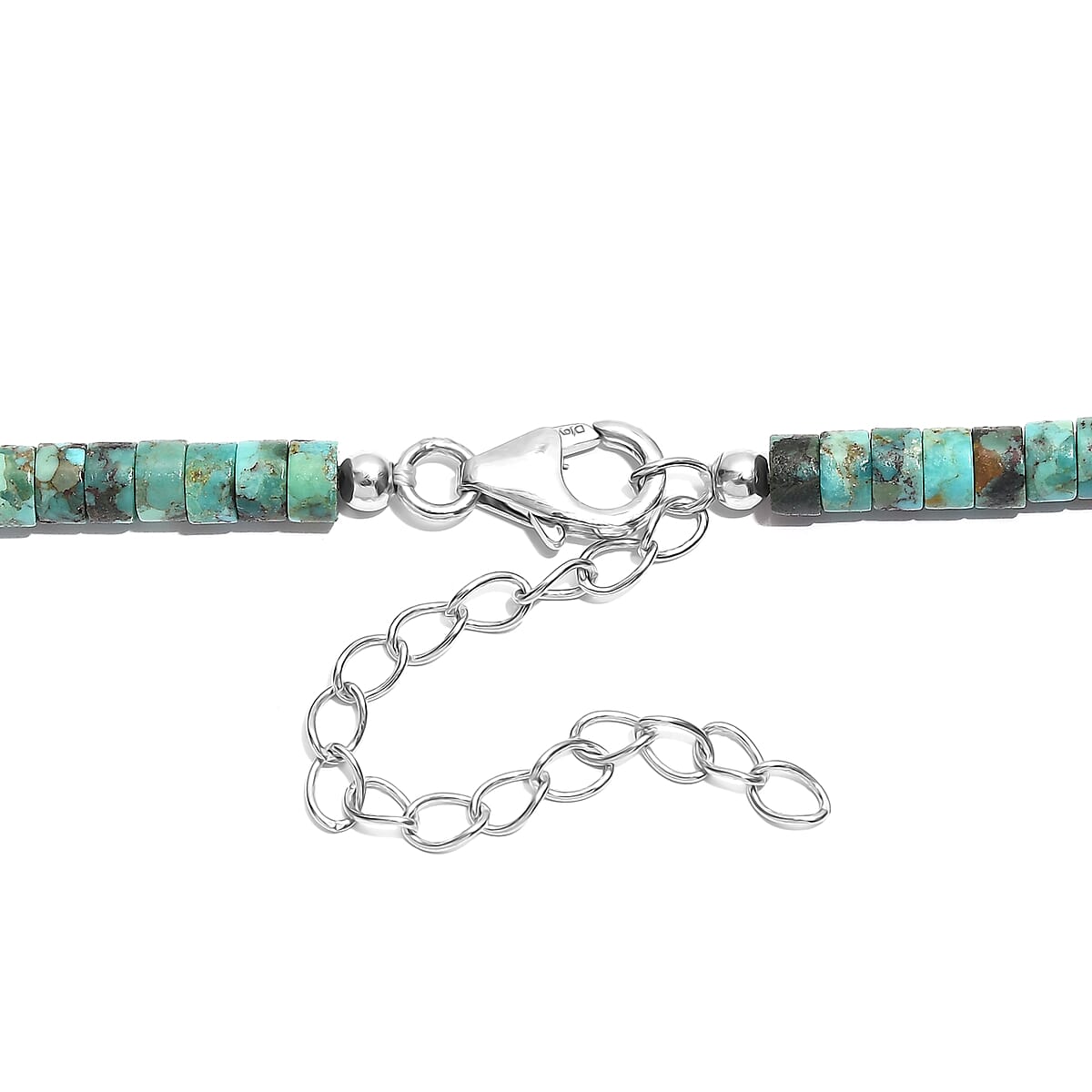 D'Joy Royston Turquoise 58.00 ctw Necklace in Rhodium Over Sterling Silver 18-20 Inches image number 4