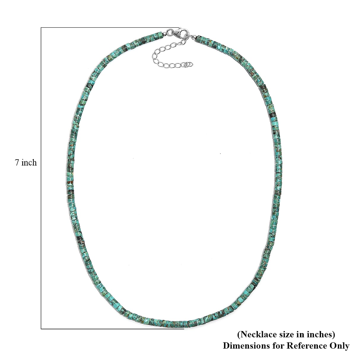 D'Joy Royston Turquoise 58.00 ctw Necklace in Rhodium Over Sterling Silver 18-20 Inches image number 5