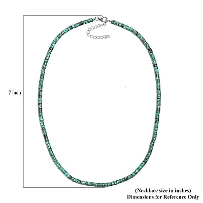 D'Joy Royston Turquoise Beaded Necklace in Rhodium Over Sterling Silver 58.00 ctw (18-20 Inches)