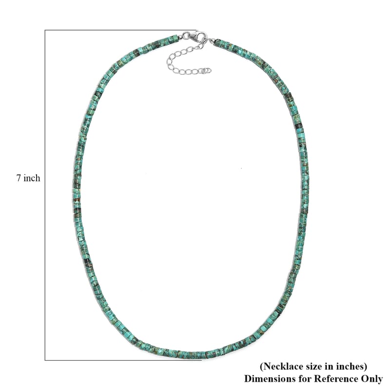 D'Joy Royston Turquoise Beaded Necklace in Rhodium Over Sterling Silver 58.00 ctw (18-20 Inches)