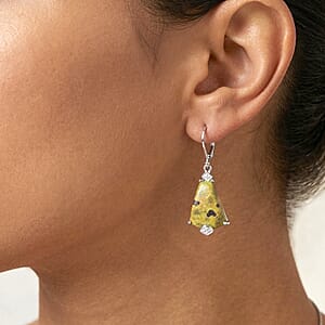 EverTrue Tasmanian Stichtite and Multi Gemstone 12.00 ctw Earrings in Platinum Bond