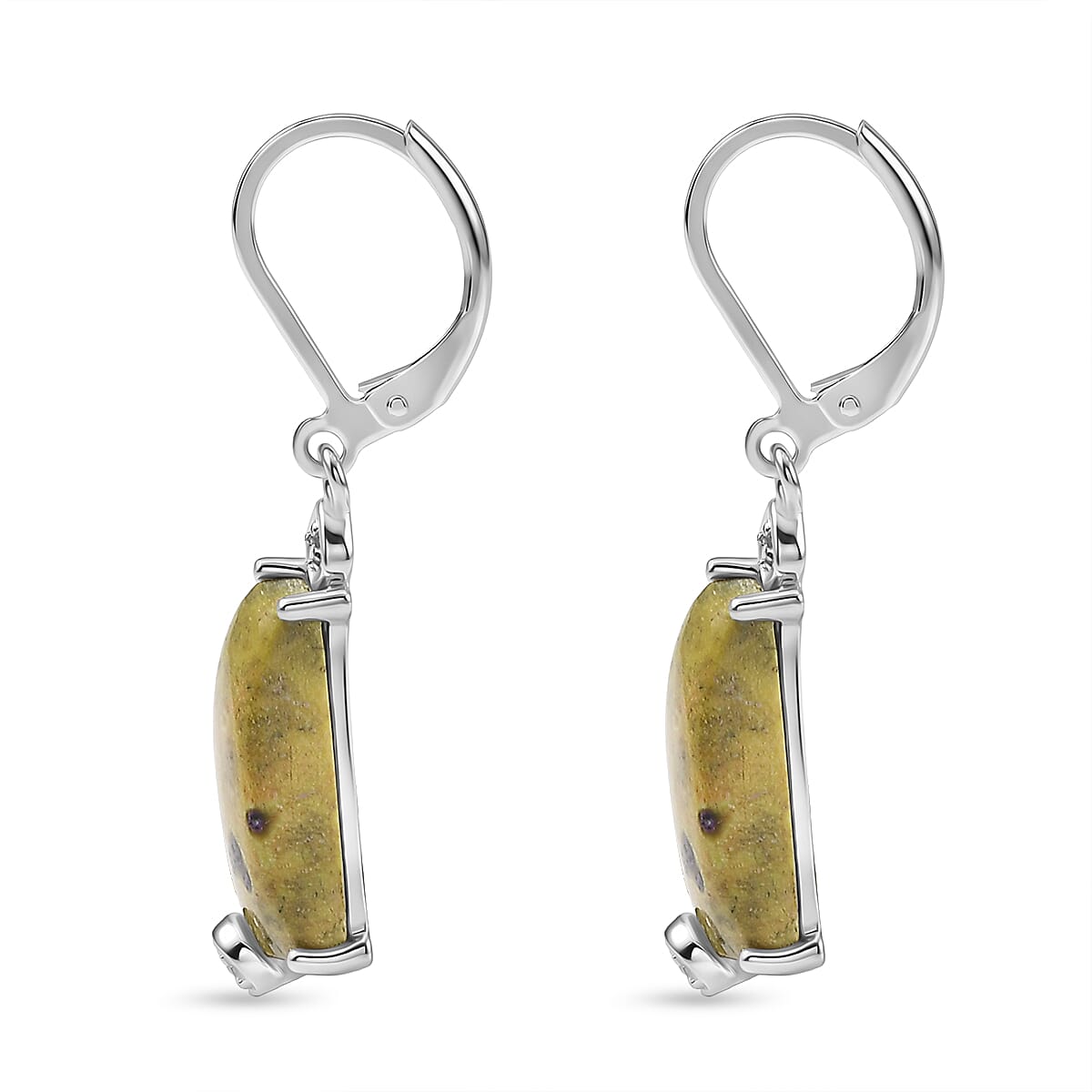 EverTrue Tasmanian Stichtite and Multi Gemstone 12.00 ctw Earrings in Platinum Bond image number 3