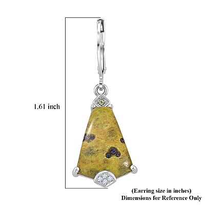 EverTrue Tasmanian Stichtite and Multi Gemstone 12.00 ctw Earthborn Grace Royal Shield Earrings in Platinum Bond
