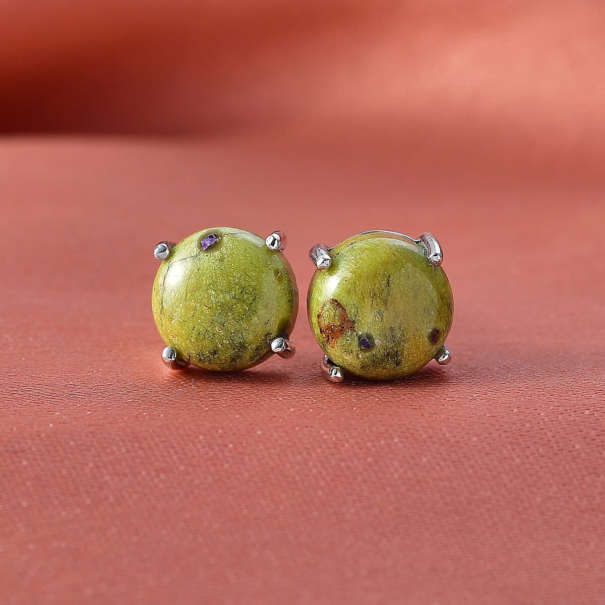 D'Joy Tasmanian Stichtite 4.65 ctw Earrings in Platinum Over Sterling Silver image number 1