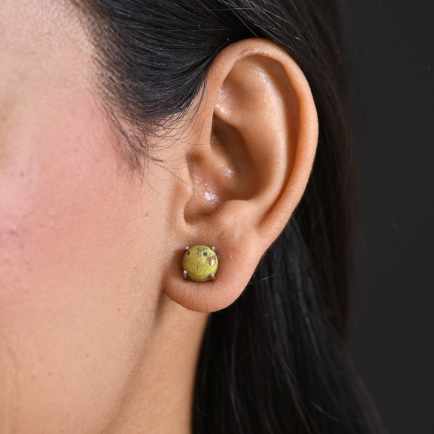 D'Joy Tasmanian Stichtite 4.65 ctw Solitaire Stud Earrings in Platinum Over Sterling Silver