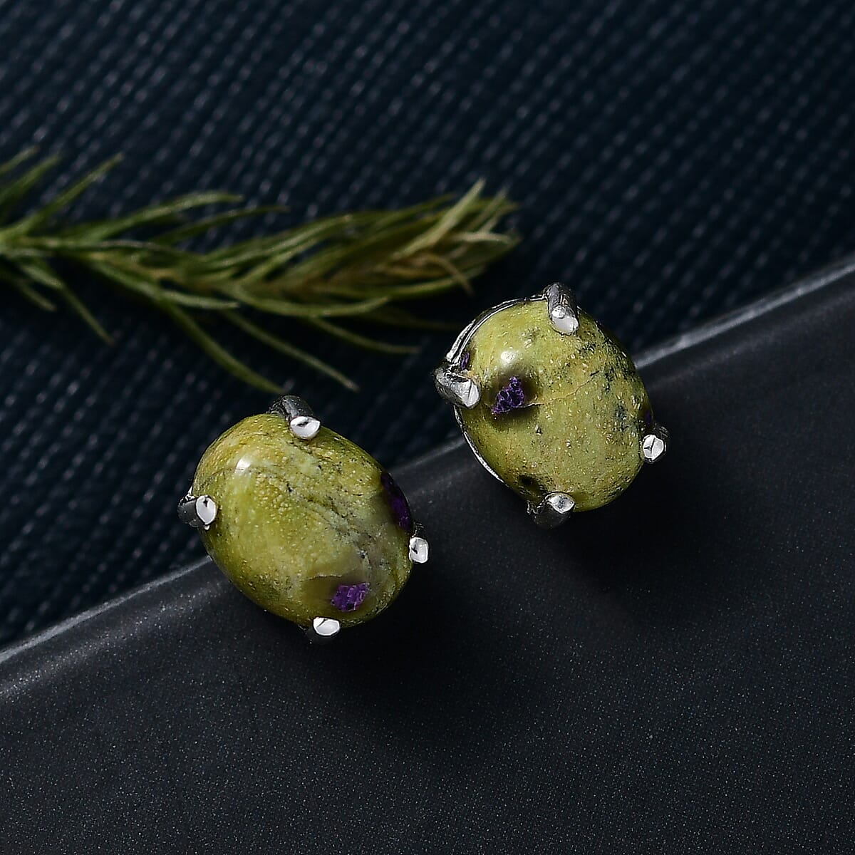 D'Joy Tasmanian Stichtite 4.75 ctw Earrings in Platinum Over Sterling Silver image number 1