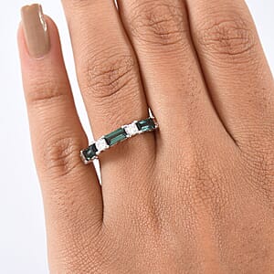 Certified & Appraised Premium Pirineu Lagoon Tourmaline and Luxuriant Diamond G-H SI 1.50 ctw Ring in 10K White Gold (Size 7.0)