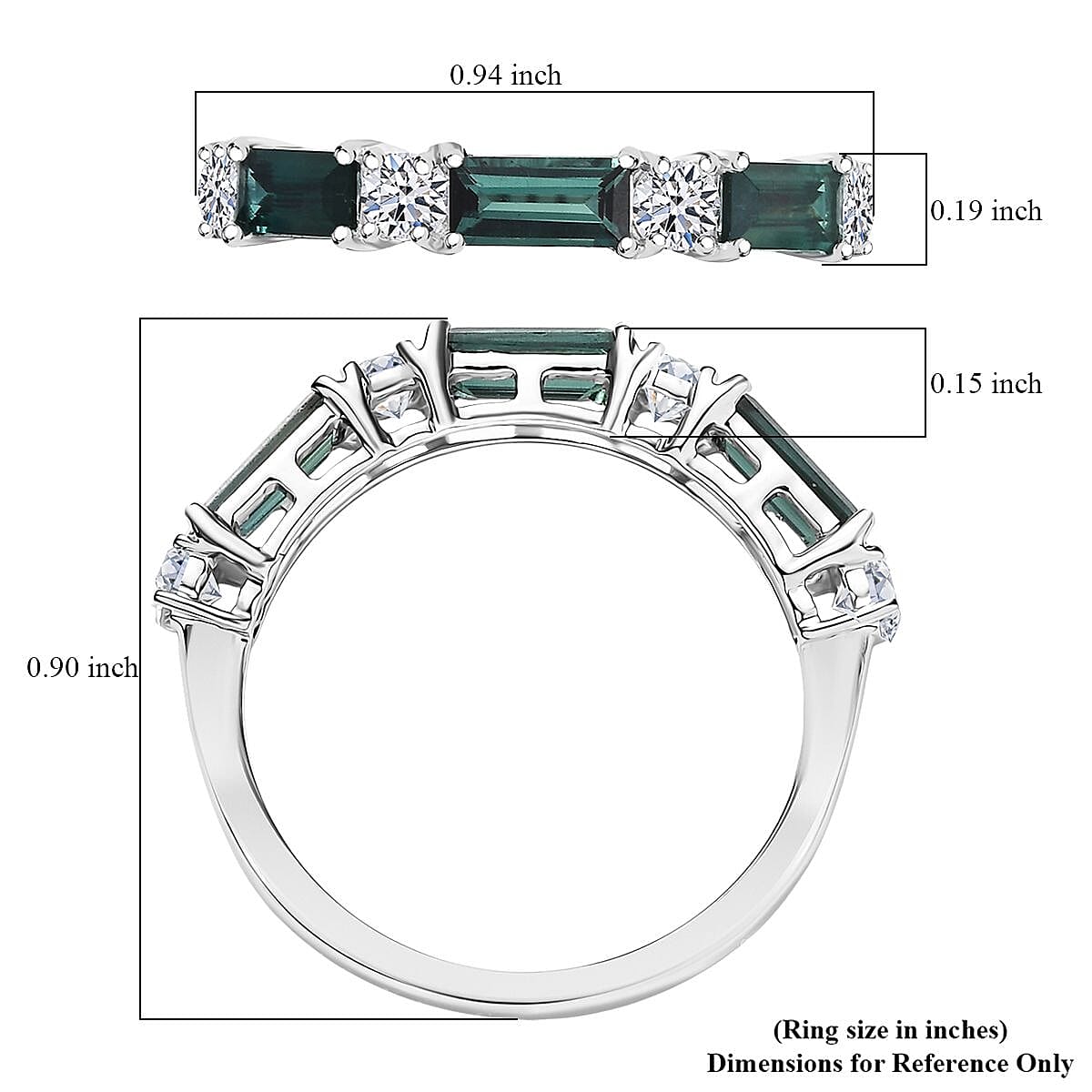 Certified & Appraised Premium Pirineu Lagoon Tourmaline and Luxuriant Diamond G-H SI 1.50 ctw Ring in 10K White Gold (Size 7.0) image number 5