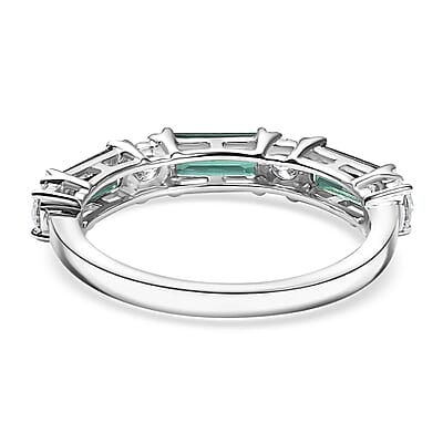 Certified & Appraised Premium Pirineu Lagoon Tourmaline and Luxuriant Diamond G-H SI 1.50 ctw Ring in 10K White Gold (Size 8.0)