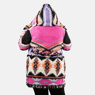 VERTIGO Pink Western Floral Knit Cardigan L