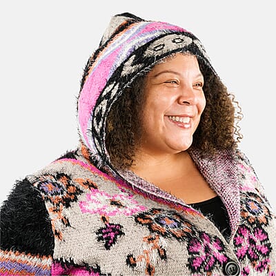 VERTIGO Pink Western Floral Knit Cardigan L