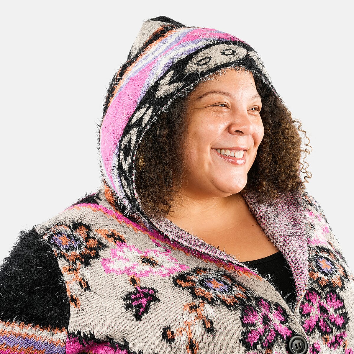 VERTIGO Pink Western Floral Knit Cardigan M image number 5