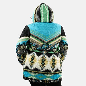 VERTIGO Blue Western Floral Knit Cardigan S