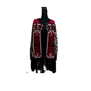 BCBG Wine Baroque Poncho - S/M