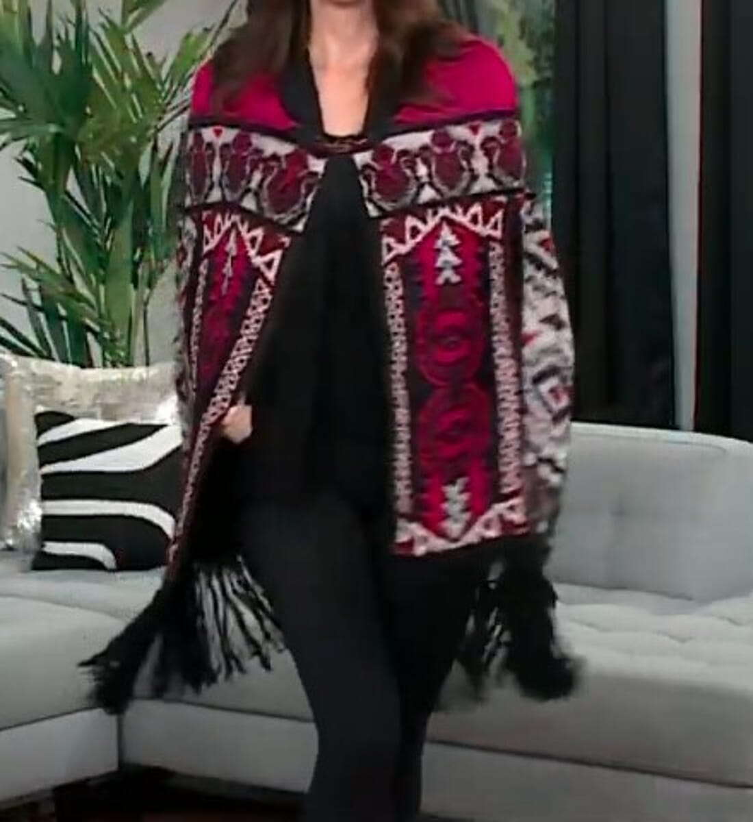BCBG Wine Baroque Poncho - S/M image number 1
