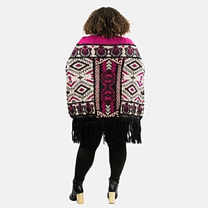 BCBG Wine Baroque Poncho - S/M