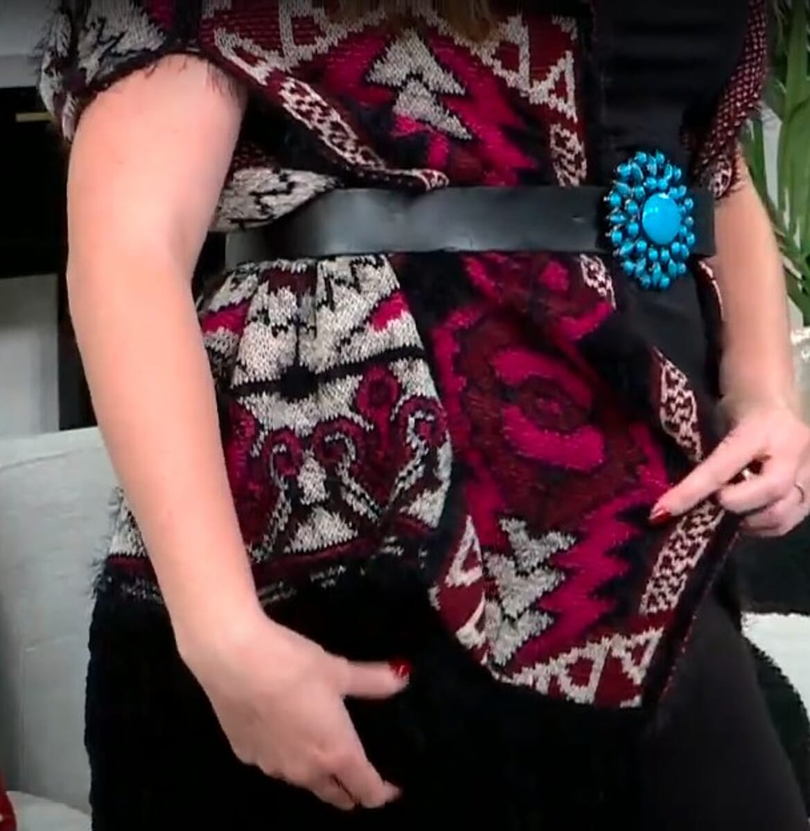 BCBG Wine Baroque Poncho - S/M image number 3