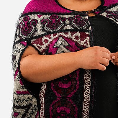 BCBG Wine Baroque Poncho - S/M