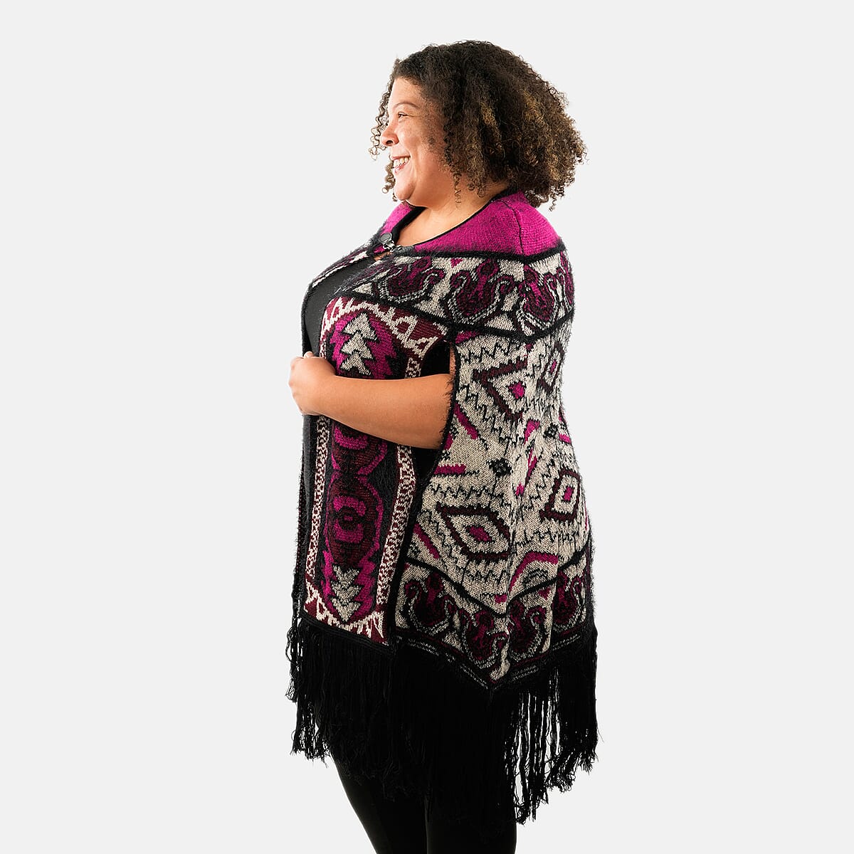 BCBG Wine Baroque Poncho - L/XL image number 2