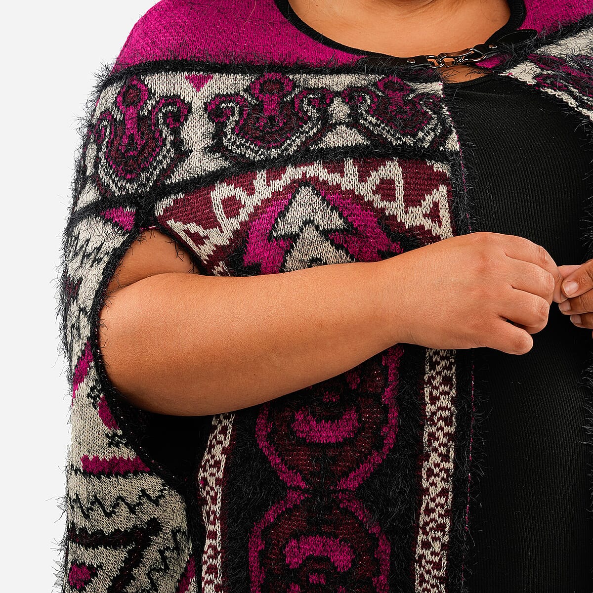 BCBG Wine Baroque Poncho - L/XL image number 3