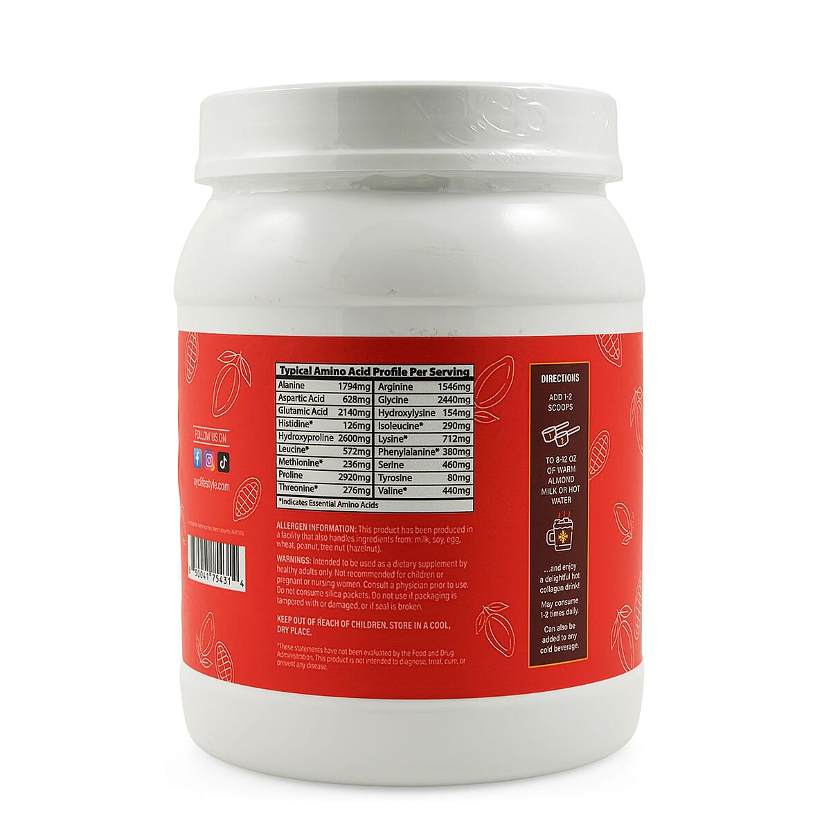 About Your Collagen Grass Fed Collagen I & II Dietary Supplement with Electric Frother (25.45oz) -Holiday Hot Chocolate image number 3