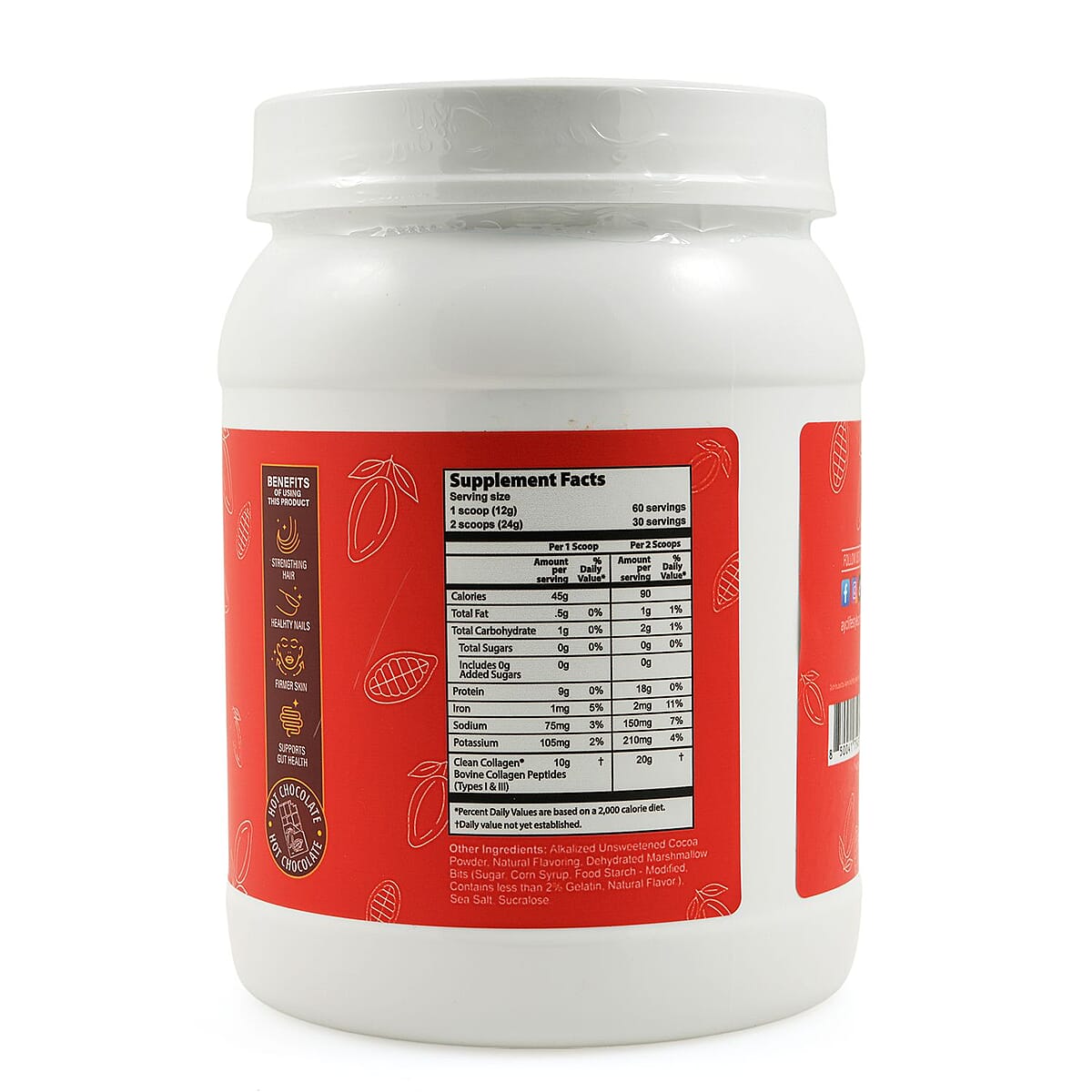 About Your Collagen Grass Fed Collagen I & II Dietary Supplement with Electric Frother (25.45oz) -Holiday Hot Chocolate image number 4