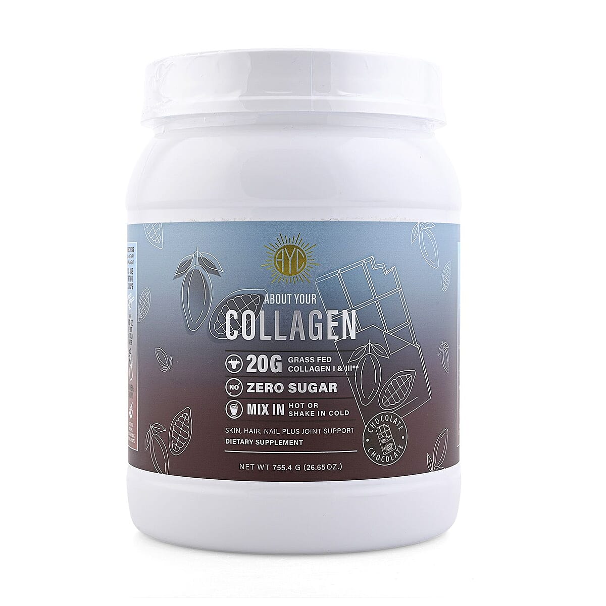 About Your Collagen Grass Fed Collagen I & II Dietary Supplement with Electric Frother (26.65oz) -Chocolate image number 4