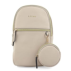 Closeout Loume Taupe Sling Bag with Detachable Pouch