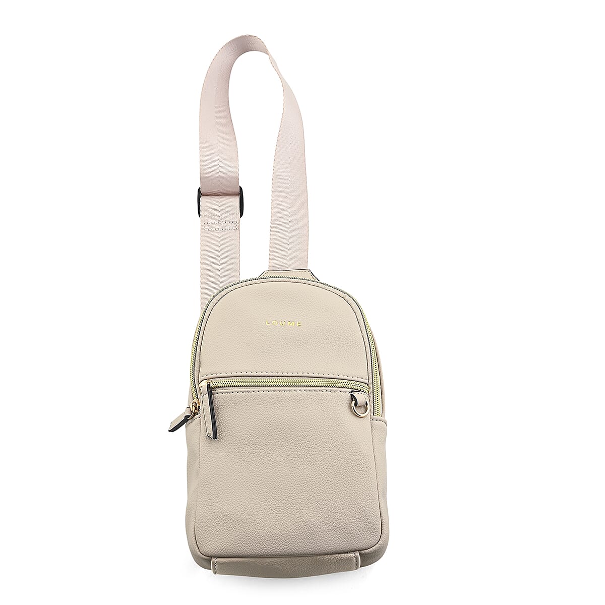 Closeout Loume Taupe Sling Bag with Detachable Pouch image number 2