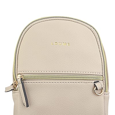 Closeout Loume Taupe Sling Bag with Detachable Pouch