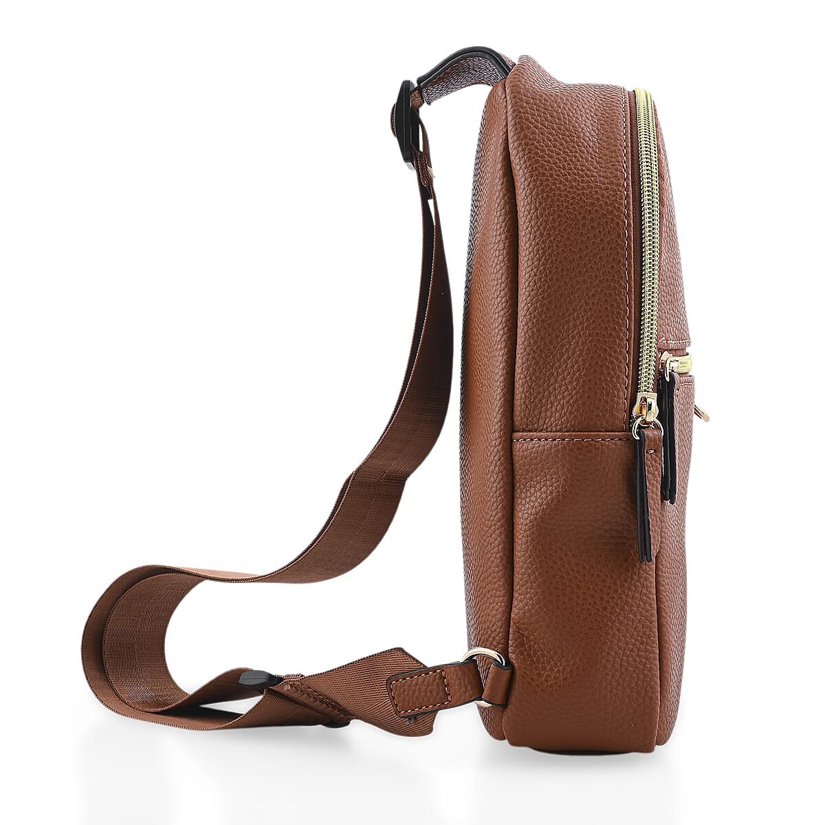 LOUME BACKPACK OR CROSSBODY SLING BAG Buy Closeout Loume Cognac Sling Bag with Detachable Pouch at  main image 2