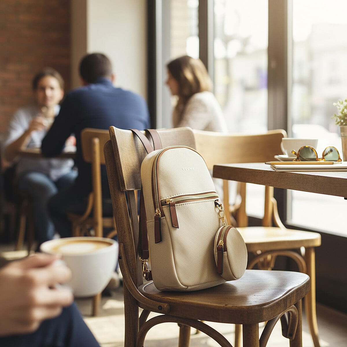 Closeout Loume Off-white Sling Bag with Detachable Pouch image number 1