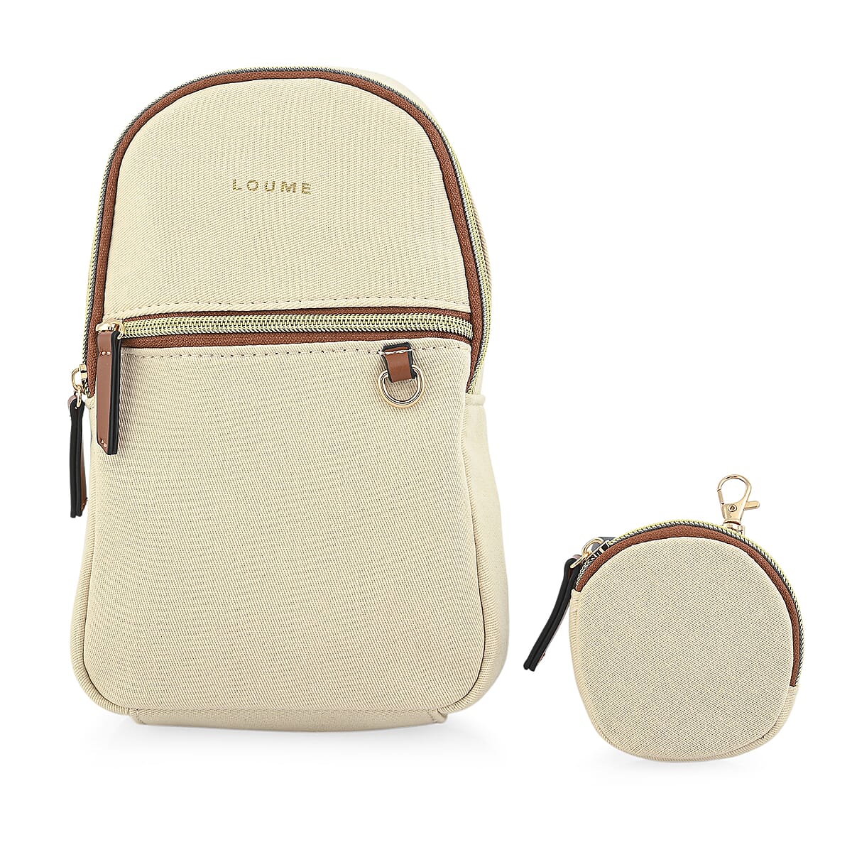 Closeout Loume Off-white Sling Bag with Detachable Pouch image number 4