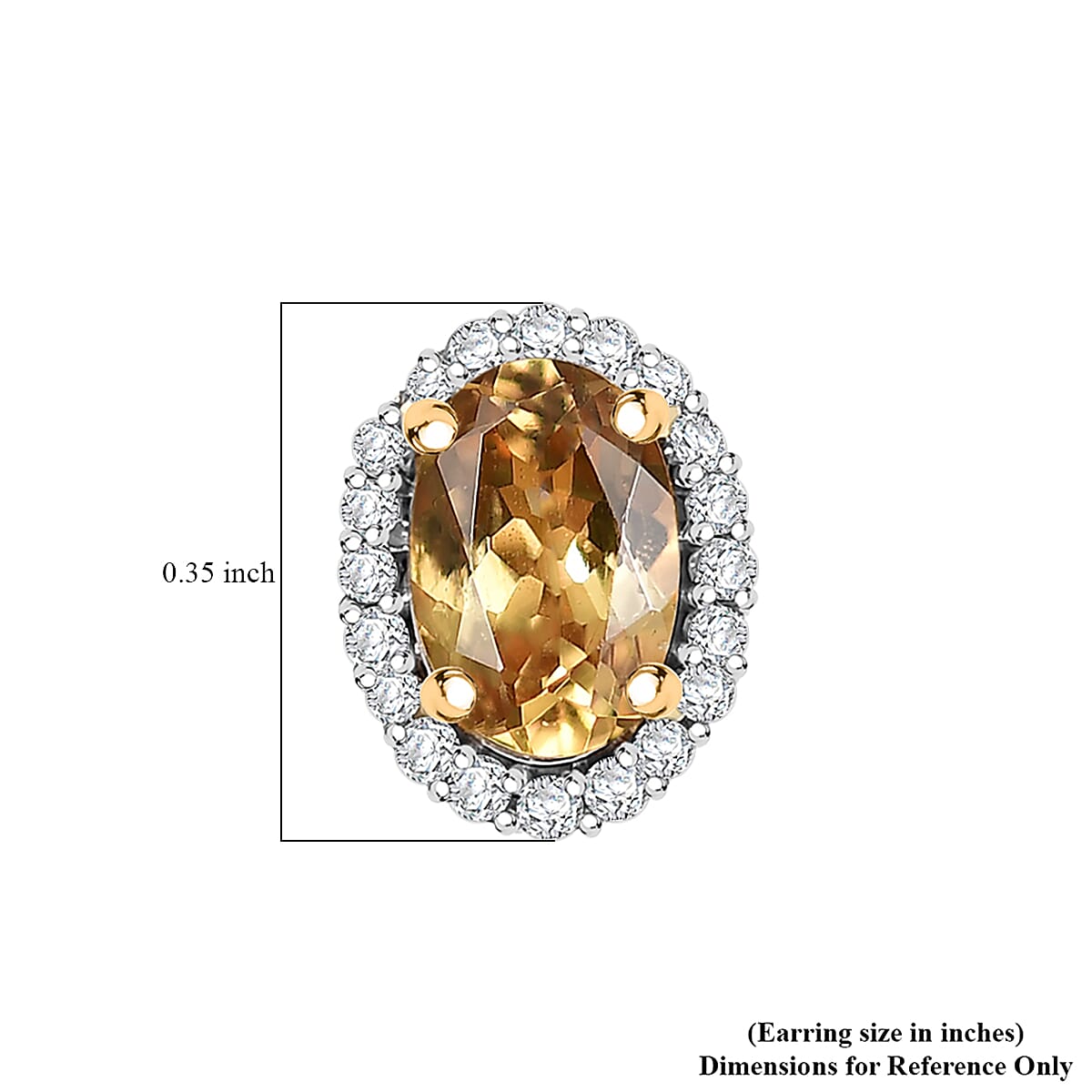 D'Joy Golden Turkizite and Diamond 1.20 ctw Earrings in 18K Vermeil Yellow Gold Over Sterling Silver image number 4