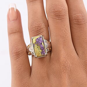 EverTrue Tasmanian Stichtite Solitaire Ring in 18K YG Plated and Platinum Bond (Size 10.0) 6.00 ctw