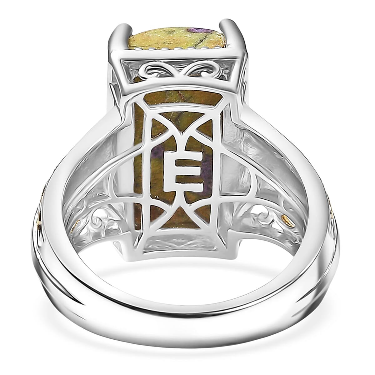 EverTrue Tasmanian Stichtite Solitaire Ring in 18K YG Plated and Platinum Bond (Size 10.0) 6.00 ctw image number 4