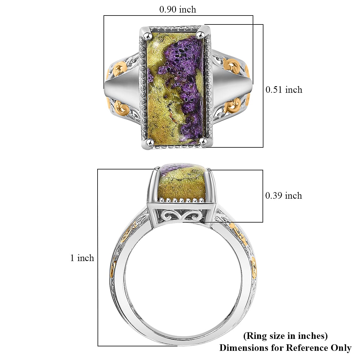 EverTrue Tasmanian Stichtite Solitaire Ring in 18K YG Plated and Platinum Bond (Size 10.0) 6.00 ctw image number 5