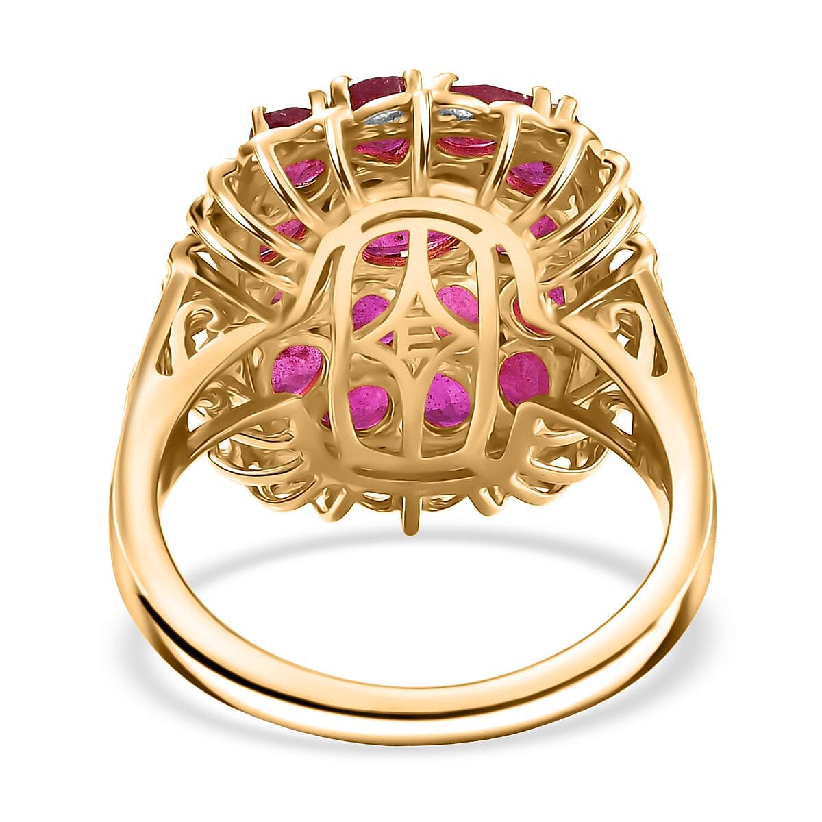 EverTrue Niassa Ruby (FF) 4.25 ctw Ring in 18K YG Plated and Platinum Bond (Size 10.0) image number 4