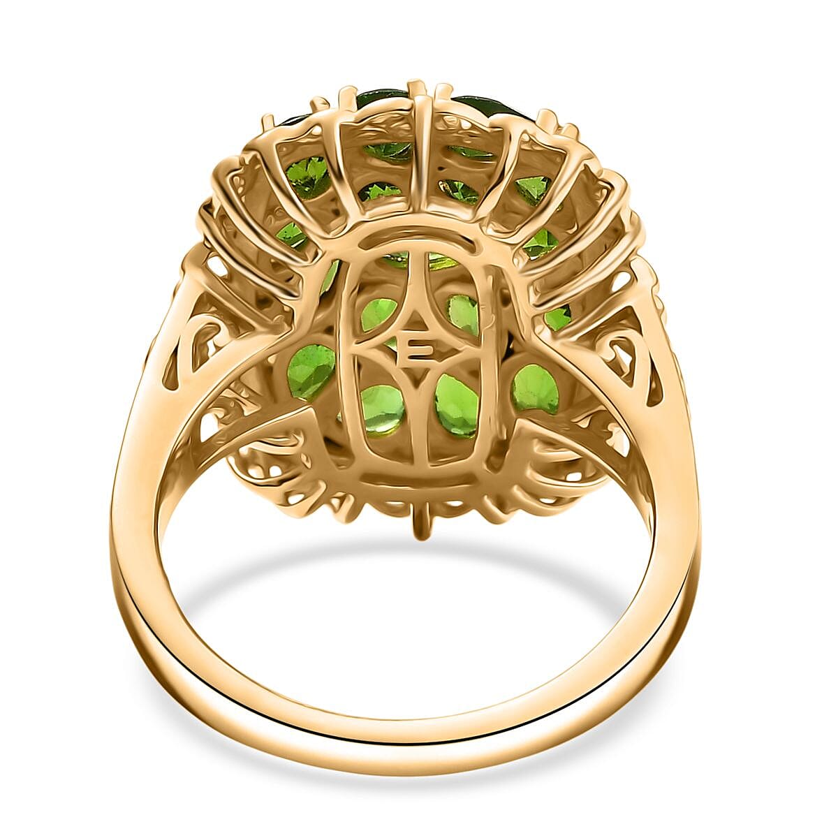 EverTrue Chrome Diopside 3.25 ctw Ring in 18K YG Plated and Platinum Bond (Size 10.0) image number 4