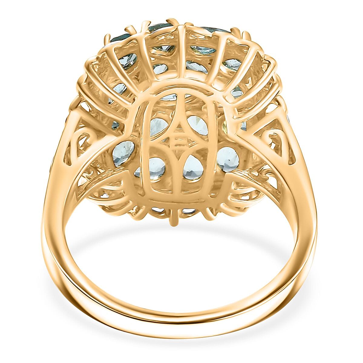 EverTrue Betroka Blue Apatite 3.30 ctw Ring in 18K YG Plated and Platinum Bond (Size 7.0) image number 4