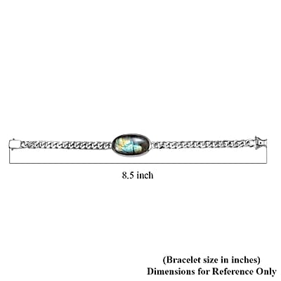 EverTrue Malagasy Labradorite 34.00 ctw Bracelet in Platinum Bond (8.50 In)
