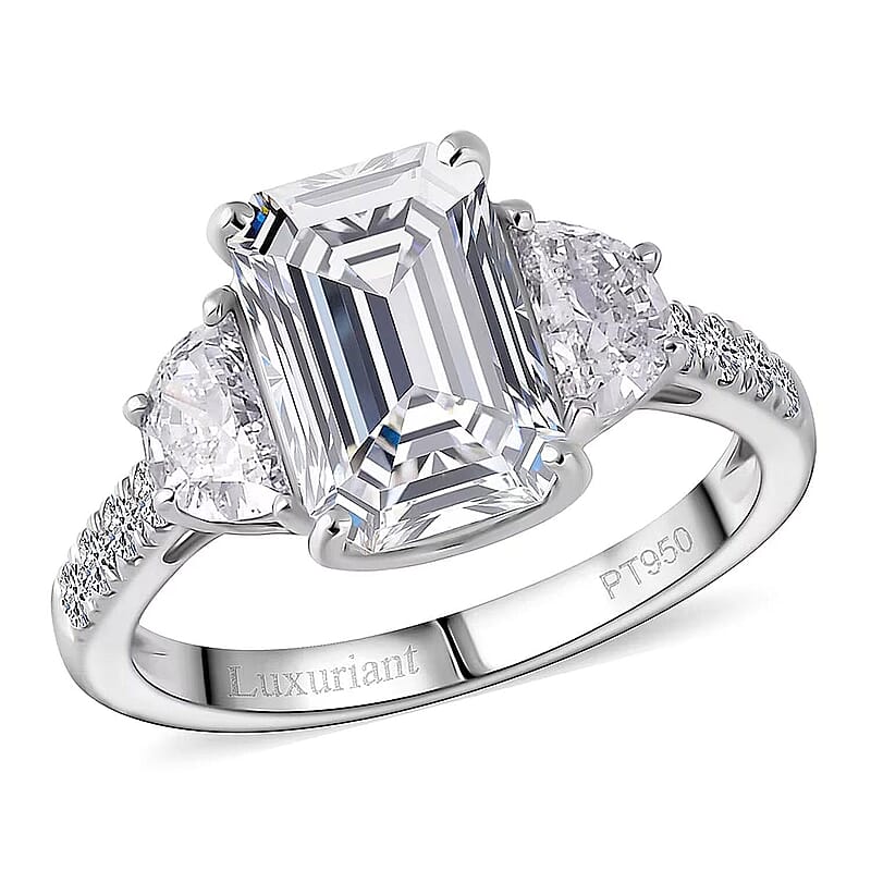 IGI Certified Luxuriant Lab Grown Diamond (E-F, VS) Ring in 950 Platinum 4.00 ctw (Size 10.0)