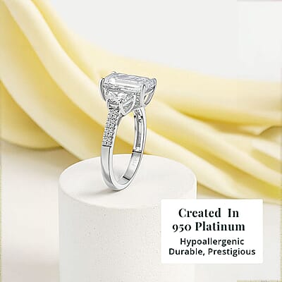 IGI Certified Luxuriant Lab Grown Diamond (E-F, VS) Ring in 950 Platinum 4.00 ctw (Size 10.0)