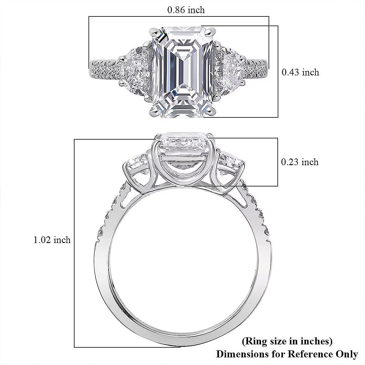 Doorbuster IGI Certified Luxuriant Lab Grown Diamond E-F VS 4.00 ctw Radiant Elegance Ring in 950 Platinum (Size 10.0) image number 6