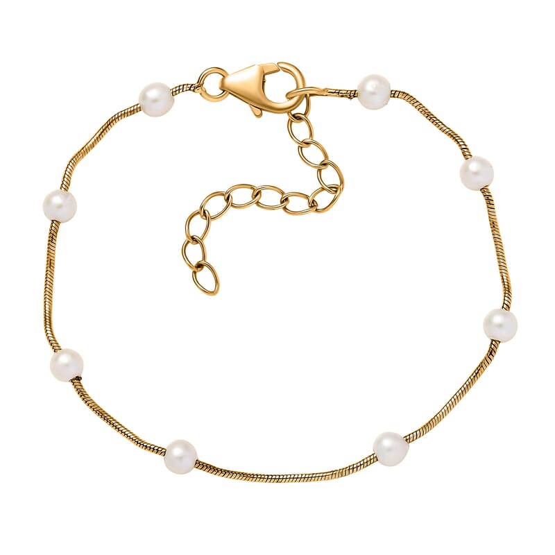 D'Joy Pearl Bracelet in 18K Vermeil Yellow Gold Over Sterling Silver (6.50 In)